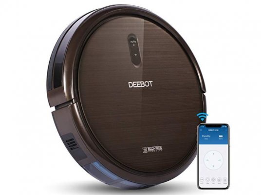 Ecovacs Deebot N79s black robot vacuum cleaner smartphone 