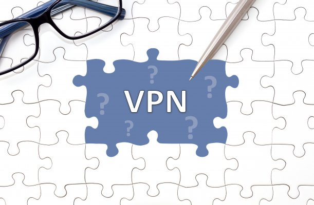 VPN puzzle pieces with a question mark.