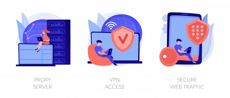 Image of secure internet connection with vpn.